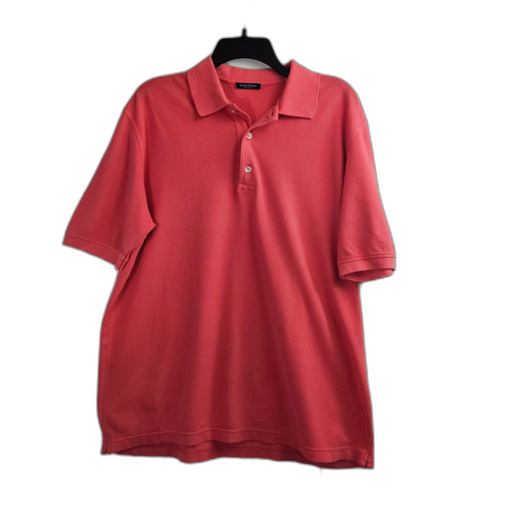 Gran Sasso Cotton Polo Made in Italy Size 50 US Medium Pink Breathable $230
